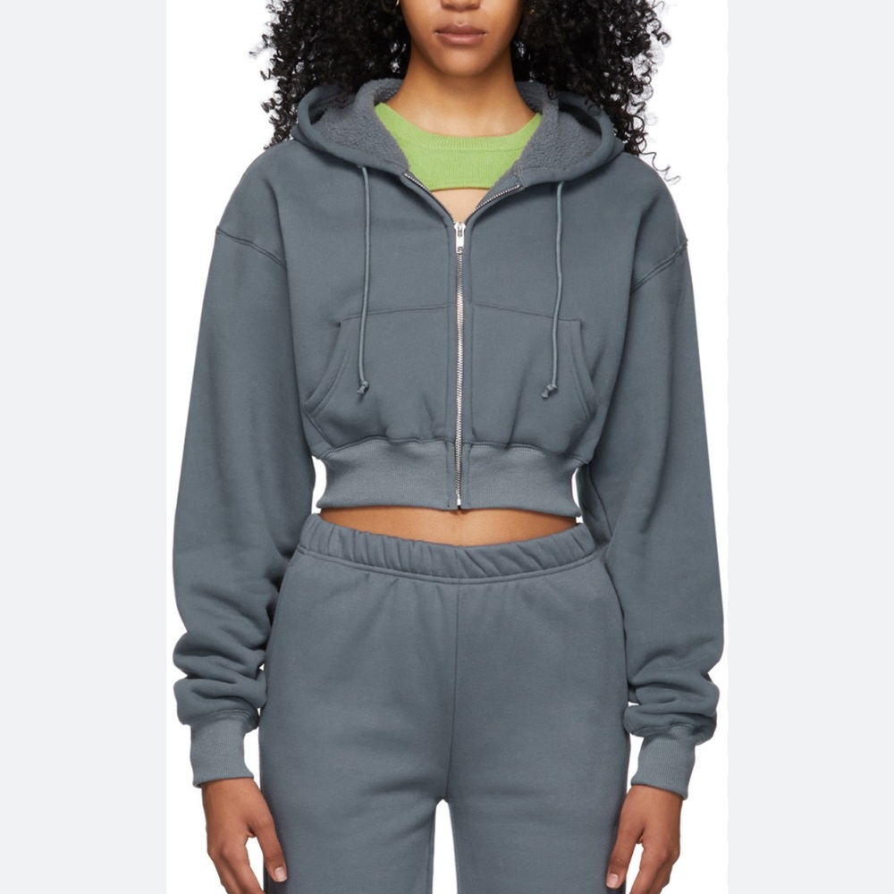 Danielle Guizio cropped zip up hoodie